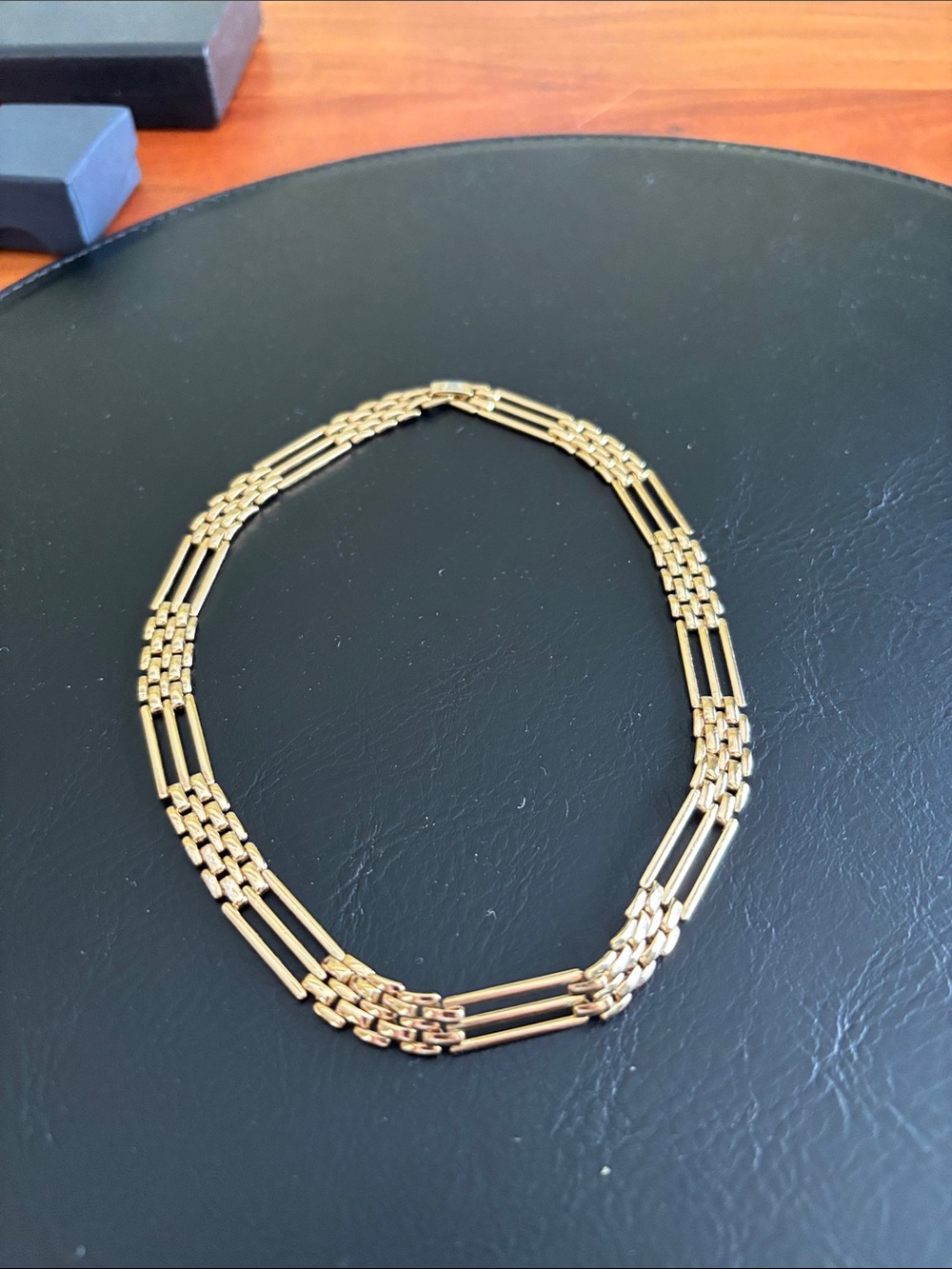 Elegant Choker style Gold Link Layer Necklace - Women Costume Jewelry
